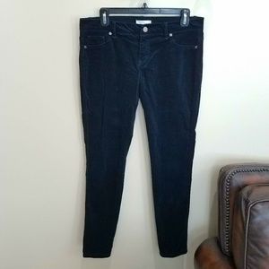 Navy blue stretch corduroy skinny pants